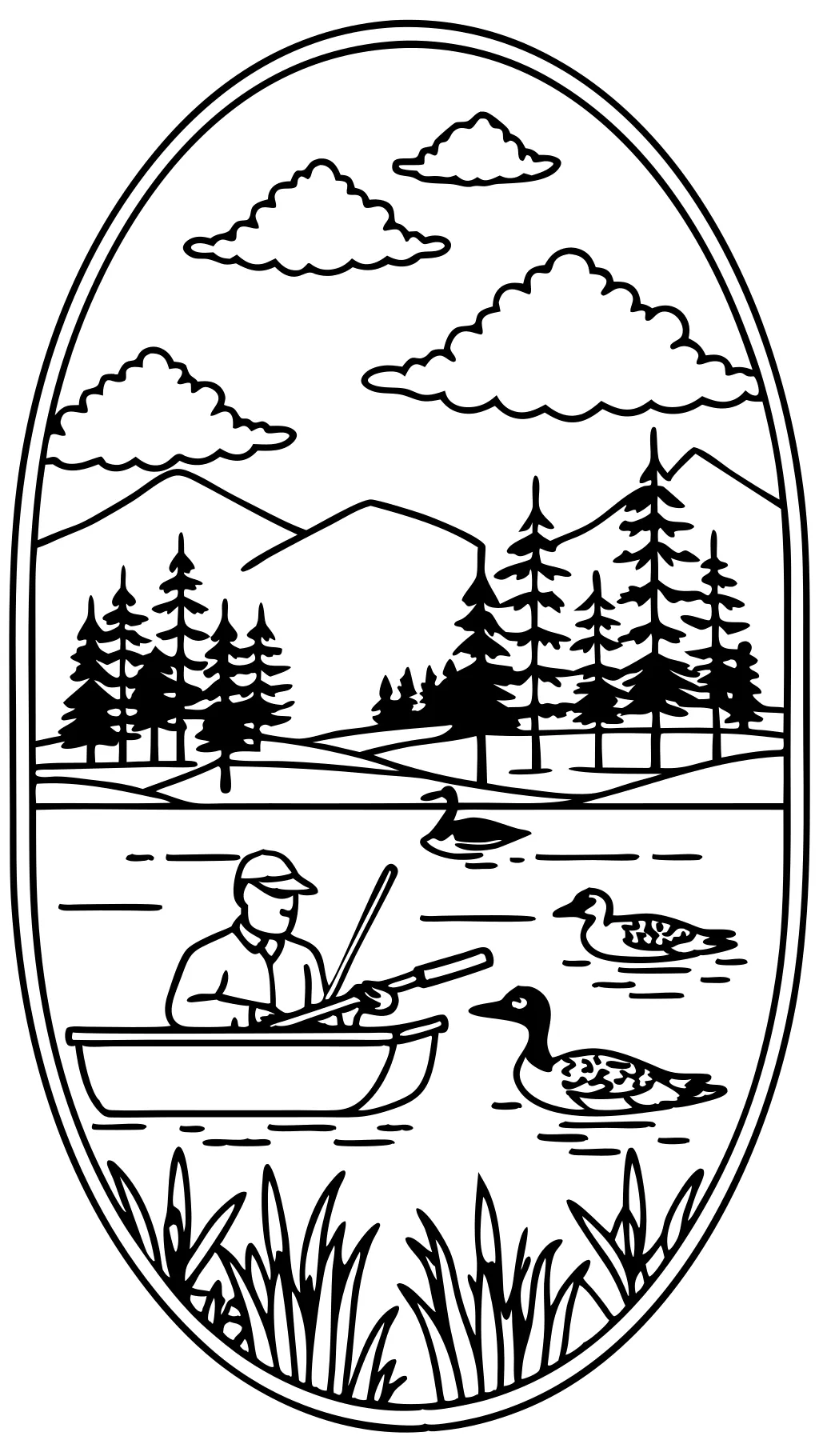 duck hunting coloring pages